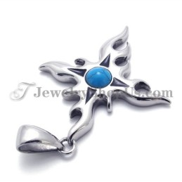 Pendentif Tendance En Titane Avec Zircon Bleu