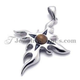 Pendentif Tendance En Titane Avec Zircon Marron