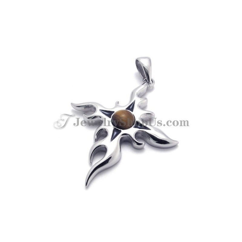Pendentif Tendance En Titane Avec Zircon Marron