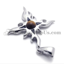 Pendentif Tendance En Titane Avec Zircon Marron