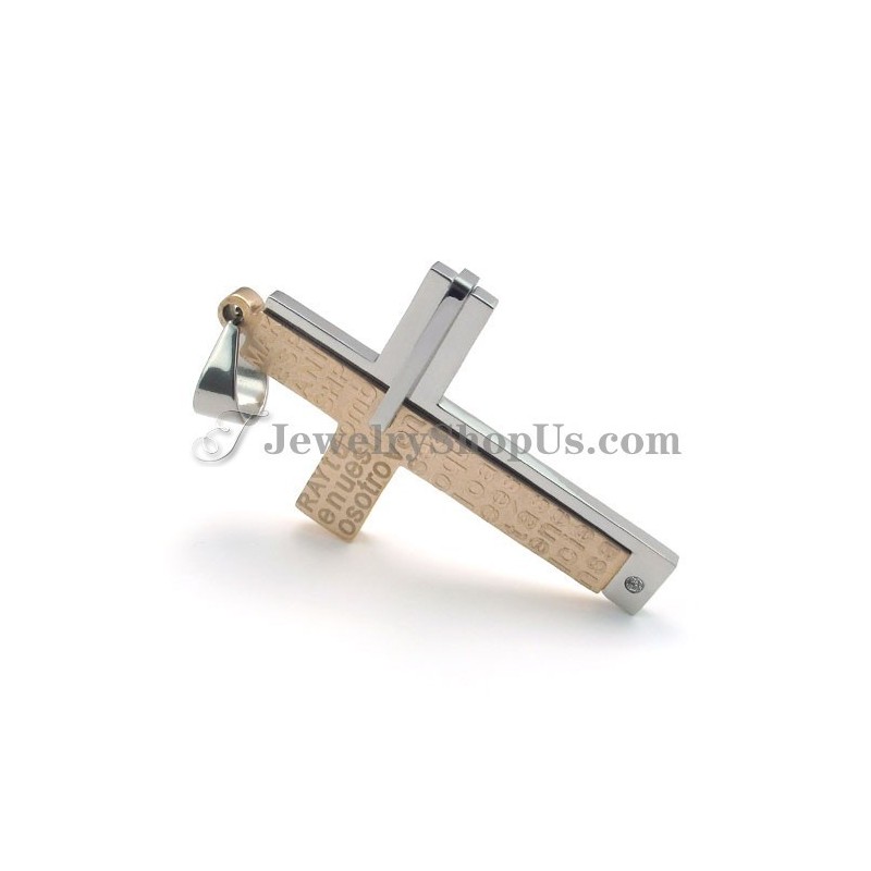 Magnifique Pendentif Croix En Titane Et Or Rose Magnifique Pendentif Croix En Titane Et Or Rose