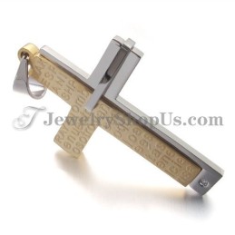 Magnifique Pendentif Croix En Or Et Titane