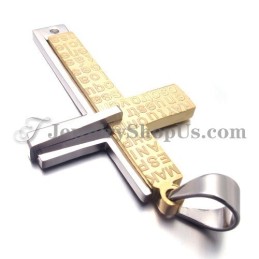 Magnifique Pendentif Croix En Or Et Titane