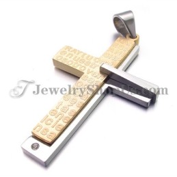 Magnifique Pendentif Croix En Or Et Titane
