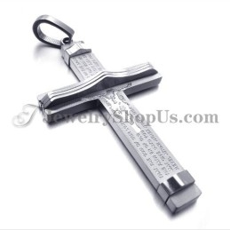 Pendentif Croix En Titane Et Argent Tendance