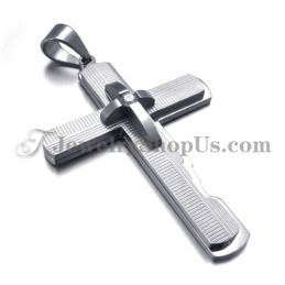 Pendentif Croix En Argent Et Titane