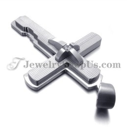 Pendentif Croix En Argent Et Titane