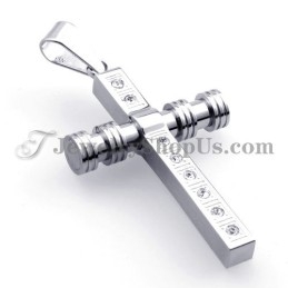 Magnifique Pendentif Croix En Titane Avec Strass
