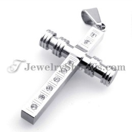 Magnifique Pendentif Croix En Titane Avec Strass