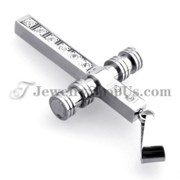 Magnifique Pendentif Croix En Titane Avec Strass