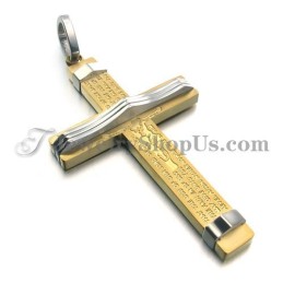Pendentif Croix En Titane Et Or Tendance