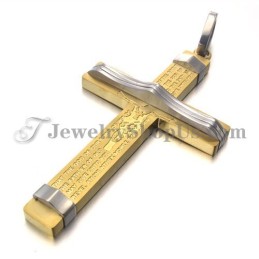 Pendentif Croix En Titane Et Or Tendance