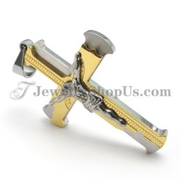 Pendentif Classique En Or Et Titane Avec Croix De Jésus