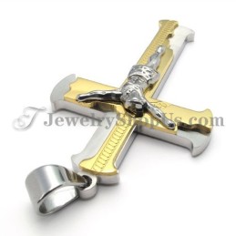 Pendentif Classique En Or Et Titane Avec Croix De Jésus