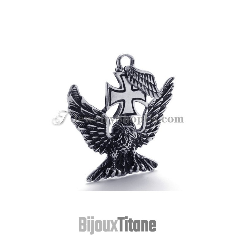 Pendentif Aigle Et Croix En Titane Pendentif Aigle Et Croix En Titane