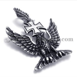 Pendentif Aigle Et Croix En Titane