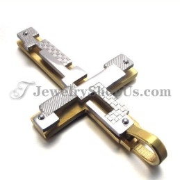 Pendentif Croix En Titane Doré Tendance