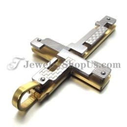 Pendentif Croix En Titane Doré Tendance