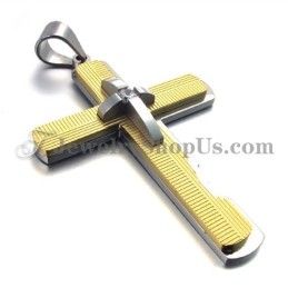 Pendentif Croix En Titane Doré