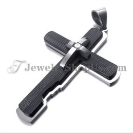Pendentif Croix En Titane Noir