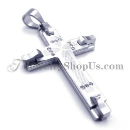 Magnifique Pendentif Croix En Titane Avec Strass