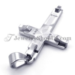 Magnifique Pendentif Croix En Titane Avec Strass