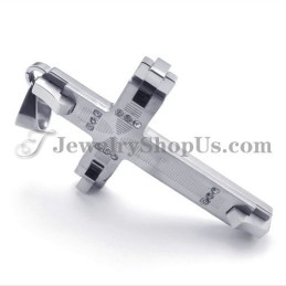 Magnifique Pendentif Croix En Titane Avec Strass
