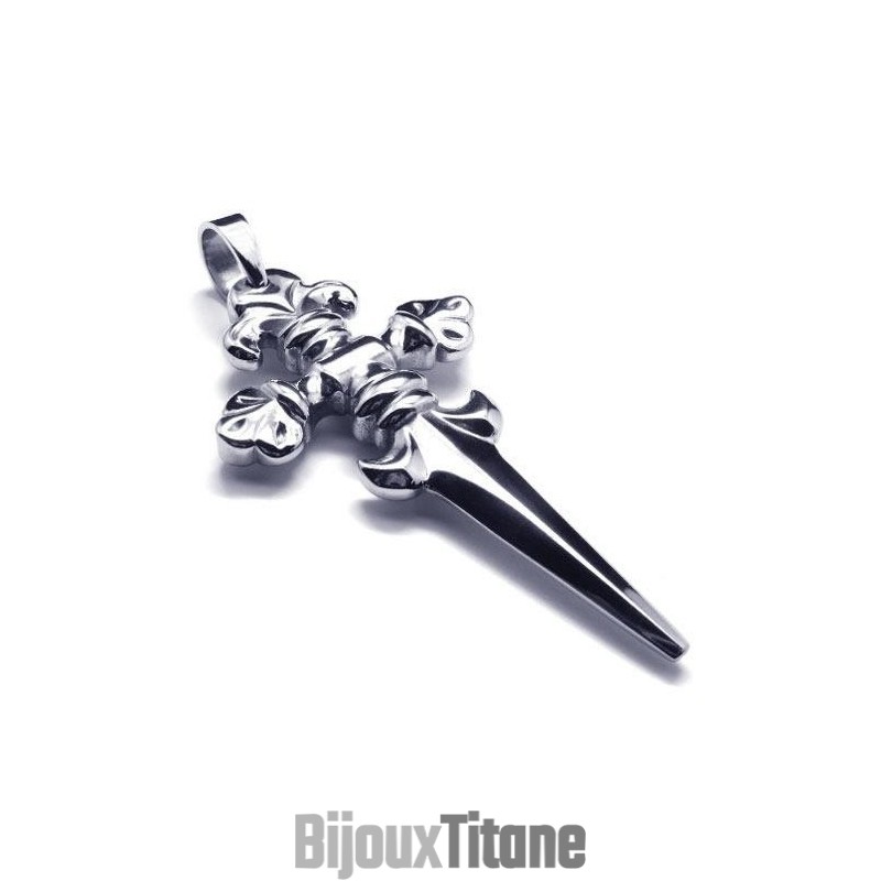 Collier Avec Pendentif Croix Et Épée En Titane Pur Pour Homme Et Garçon