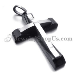 Élégant Pendentif Croix Noire En Titane