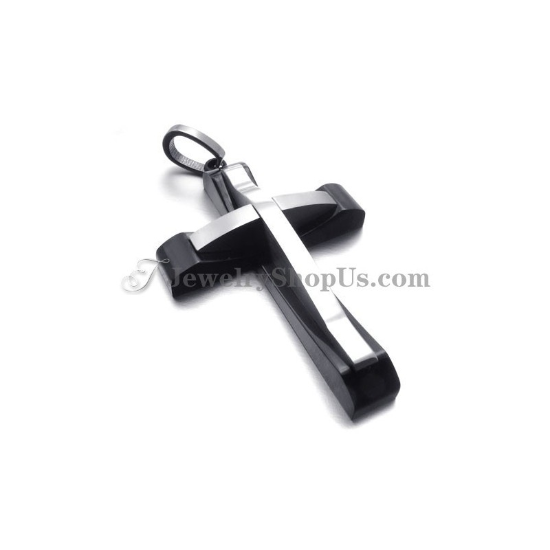 Élégant Pendentif Croix Noire En Titane Élégant Pendentif Croix Noire En Titane