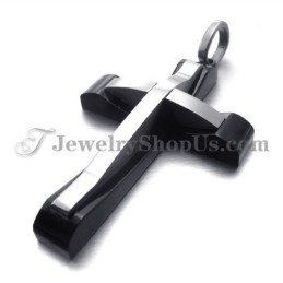 Élégant Pendentif Croix Noire En Titane
