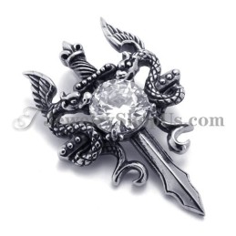 Pendentif Épée Tendance En Titane Avec Zircon