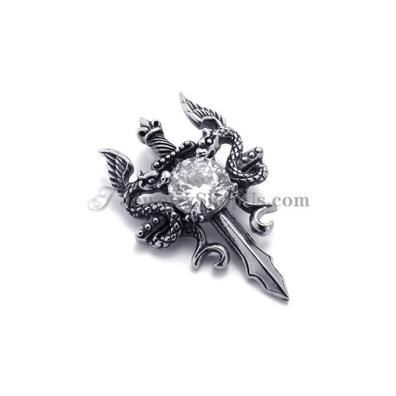 Pendentif Épée Tendance En Titane Avec Zircon