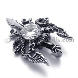 Pendentif Épée Tendance En Titane Avec Zircon