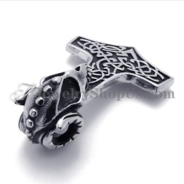 Pendentif En Titane Avec Tête De Mort Et Croix Tendance