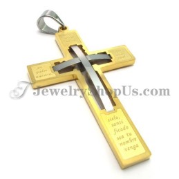 Pendentif Élégant En Titane Avec Croix En Or