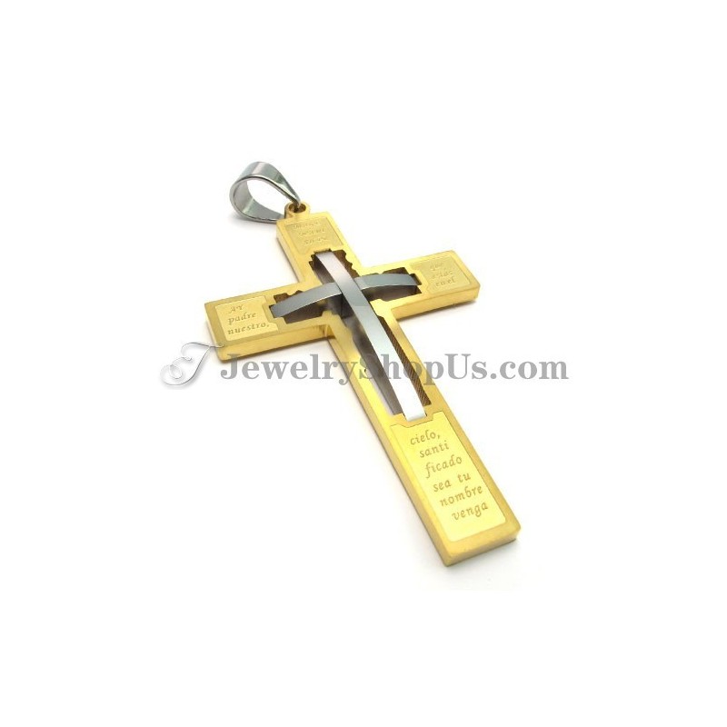 Pendentif Élégant En Titane Avec Croix En Or Pendentif Élégant En Titane Avec Croix En Or
