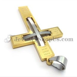 Pendentif Élégant En Titane Avec Croix En Or