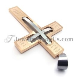Élégant Pendentif Croix En Titane En Or Rose