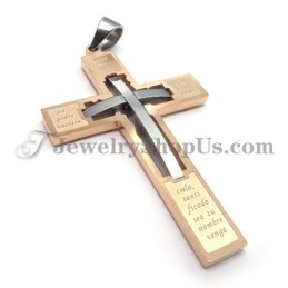 Élégant Pendentif Croix En Titane En Or Rose