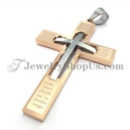 Élégant Pendentif Croix En Titane En Or Rose