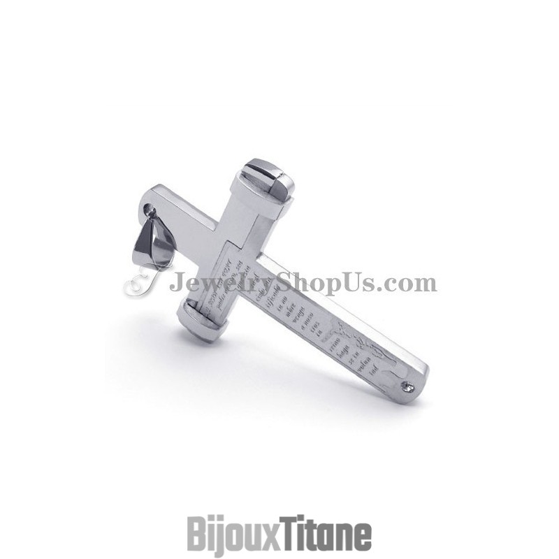Élégant Pendentif Croix En Titane Avec Strass Élégant Pendentif Croix En Titane Avec Strass