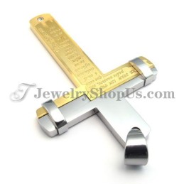Élégant Pendentif Croix En Titane Doré Avec Strass