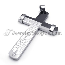 Superbe Pendentif Croix En Titane Noir Et Argent