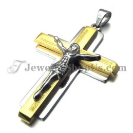 Pendentif Croix De Jésus En Titane Doré Tendance