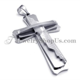 Magnifique Pendentif Croix En Argent Et Titane