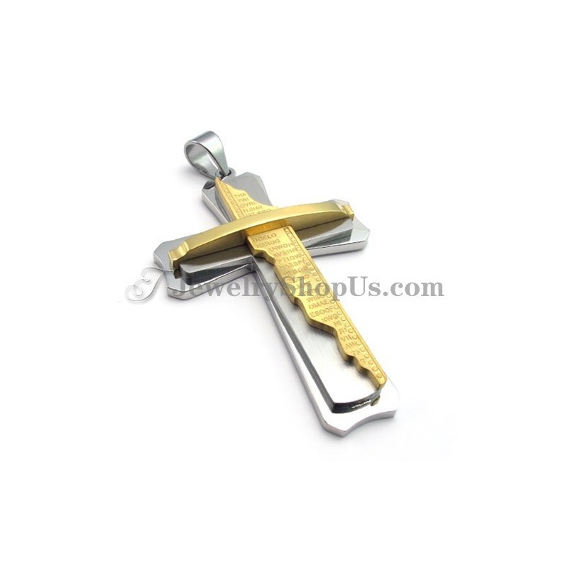 Magnifique Pendentif Croix En Titane Doré Magnifique Pendentif Croix En Titane Doré