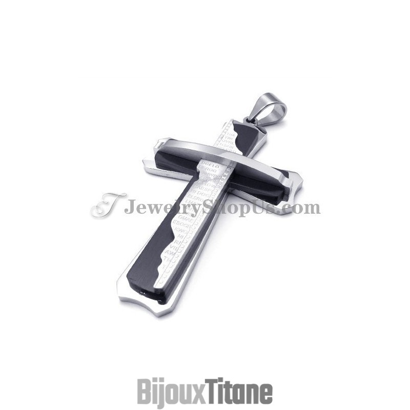 Superbe Pendentif Croix En Titane Noir Superbe Pendentif Croix En Titane Noir