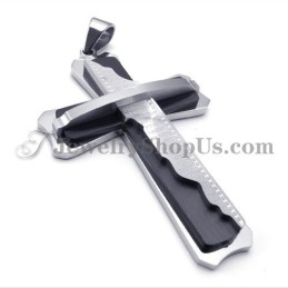 Superbe Pendentif Croix En Titane Noir