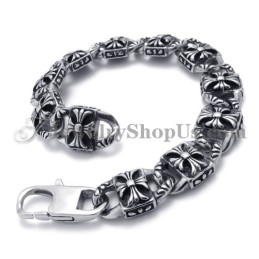 Bracelet En Titane Avec Croix Tendance